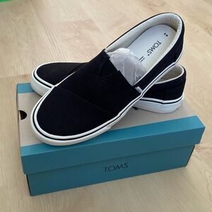 Tom’s Woman Alpargata Slip On - Black Canvas - size 8